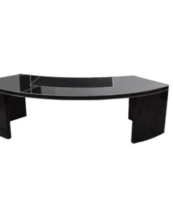 Bauhaus CEO desk , USA 1950, highgloss black, leatherplate, exceptional form, great body