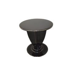 Art Deco Side Table, unique Design, pointing feet, chromebars