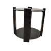 Art Deco sidetable, classic design, highgloss black, 4 stable legs, embedded plate, handpolished