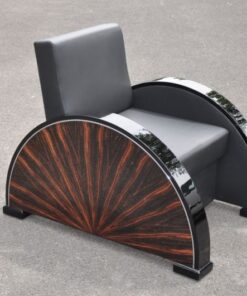 Art Deco Armchair, star furnier, handpolished, best quality, aniline leather, pianolacquer