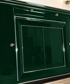 elegant Sideboard, swung doors - british craftmansship, timeless Design, glass sliding doors in Jaguar Racing Green, 2 drawers and plenty of storage space