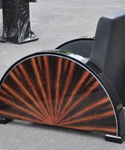Art Deco Armchair, star furnier, handpolished, best quality, aniline leather, pianolacquer