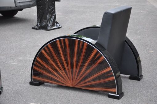 Art Deco Armchair, star furnier, handpolished, best quality, aniline leather, pianolacquer