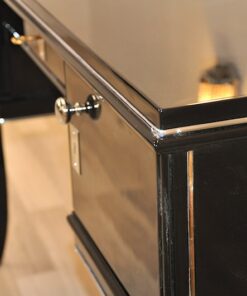 Art Deco lady desk, unique design, rare body form, original curved legs, clean interior