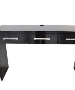 Art Deco Console, lacobel glasplate, chromebars, handpolished, 3 drawers, absolute Eyecatcher