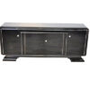 Art Deco Lowboard, black pianolacquer, lacobel glass plate, plenty storage and clean interior