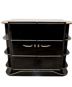 LuxuriousArt Deco bar cabinet, highgloss paintjob, chrome fittings, clean interior, wonderful body form