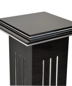 Art Deco Lamp, highgloss black, chromeapplications, unique Design