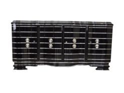 Rare Art Deco Chromliner, highgloss, chromefittings, curved body, great piece of furniture with plenty of storage space