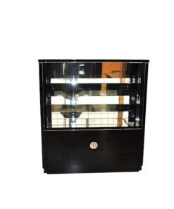 Art Deco Vitrine, hollow throat, lighting, highgloss black