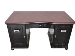 wonderful leatherplate in bordeaux red, unique design, france 1928, lockable doors and drawers, unique piece of furniture