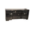 Massive XXL Art Deco Sideboard,highgloss black finish, wonderful body, big chromeapplications, handpolished