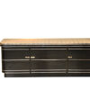 Art Deco Sideboard, chromebands, leather covered plate ( snake-optics ), chromefittings, handpolished, highgloss