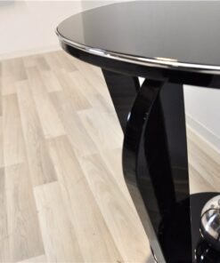 Art Deco Sidetable, chromeball, rare curved legs, chromebars, handpolished