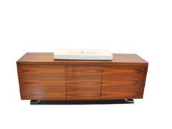 Art Deco XXl-basin, Santos-rosewood, Villeroy&Boch, highgloss black foot, unique design