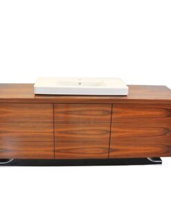 Art Deco XXl-basin, Santos-rosewood, Villeroy&Boch, highgloss black foot, unique design