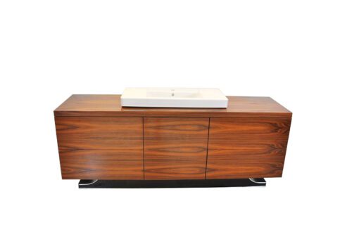 Art Deco XXl-basin, Santos-rosewood, Villeroy&Boch, highgloss black foot, unique design