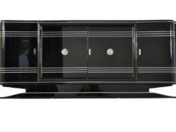 Art Deco Console, highgloss paintjob in red, chromehandles, beautiful design, fine chromelines