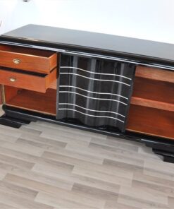 Art Deco Sideboard, Chromliner, Pianolacquer, great handles, plenty of storage space, absolute Eyecatcher