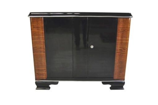 Art Deco Commode, walnutwood Ornamentations , Pianolacquer, simple bodyform