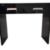 small bauhaus console, unique and simple design, highgloss black piano lacquer, big chromehandles