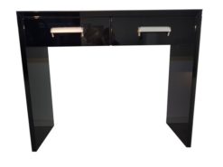 small bauhaus console, unique and simple design, highgloss black piano lacquer, big chromehandles