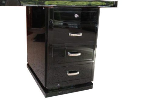 Art Deco, antique, original, rare, desk, highgloss, black, unique, high quality, elegant, office furniture, restored, french, pianolacquer