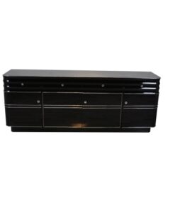 Art Deco, Sideboard, Buffet, XXL, extra big, chromliner, chromelines, highgloss, black, pianolacquer, design, furniture, storage, living room
