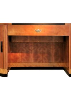 Art Deco, furniture, Buffet, Sideboard, living room, burl wood, front, curved doors, pianolacquer, polished, unique, walnut