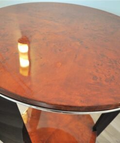 Art Deco, Sidetable, Table, elegant, pianolacquer, legs, highgloss, burlwood, polished, living room, design, furniture, small