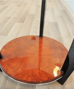Art Deco, Sidetable, Table, elegant, pianolacquer, legs, highgloss, burlwood, polished, living room, design, furniture, small