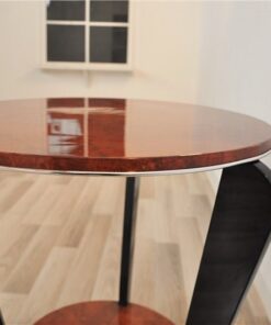 Art Deco, Sidetable, Table, elegant, pianolacquer, legs, highgloss, burlwood, polished, living room, design, furniture, small
