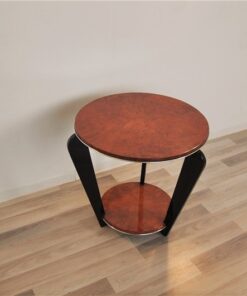 Art Deco, Sidetable, Table, elegant, pianolacquer, legs, highgloss, burlwood, polished, living room, design, furniture, small