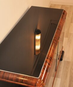 Vintage, Art Deco, Commode, Buffet, Sideboard, Small, ANtique, Restored, Walnut, Burlwood, Pianolacquer, Original, French