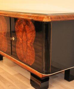 Vintage, Art Deco, Commode, Buffet, Sideboard, Small, ANtique, Restored, Walnut, Burlwood, Pianolacquer, Original, French