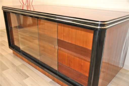 Art Deco, Desk, Palisander Wood, Rosewood, living room, office furniture, design piece, unique, veneer, two sided, back panel, shelve