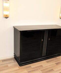 Art Deco, Furniture, Highboard, Sideboard, Buffet, Commode, 1930, Mid century, design, balck, highgloss, living room, serving extension