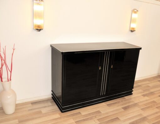 Art Deco, Furniture, Highboard, Sideboard, Buffet, Commode, 1930, Mid century, design, balck, highgloss, living room, serving extension
