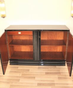 Art Deco, Furniture, Highboard, Sideboard, Buffet, Commode, 1930, Mid century, design, balck, highgloss, living room, serving extension