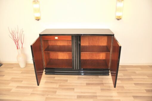 Art Deco, Furniture, Highboard, Sideboard, Buffet, Commode, 1930, Mid century, design, balck, highgloss, living room, serving extension