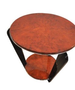 Art Deco, Sidetable, Table, elegant, pianolacquer, legs, highgloss, burlwood, polished, living room, design, furniture, small
