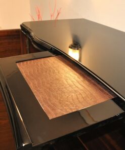 Art Deco, Curved, Credenza, Sideboard, Buffet, Era, Walnu, Veneer, body shape, furniture, antique, vintage, stair foot, black,