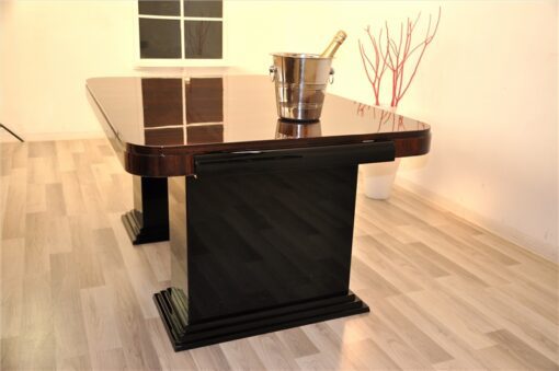 Art Deco, Furniture, Office, Design, Desk, Ladys Desk, Table, Macassar, Top, Elegant, Black, high gloss, hand polished, living room