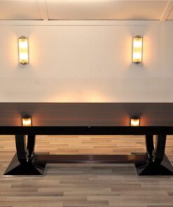 Art Deco, furniture, living room, table, macassar, high gloss, design, luxurious, chairs, leather, quality, large, curved foot