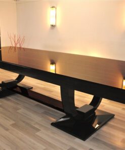 Art Deco, furniture, living room, table, macassar, high gloss, design, luxurious, chairs, leather, quality, large, curved foot