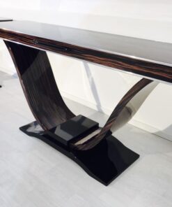 brown, high gloss, console, art deco, great foot, living room, couple, lacquer, luxury, funier, chrome lines, piano lacquer, makassar