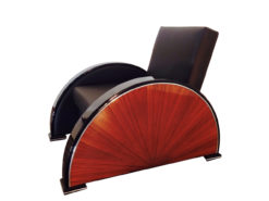 black, red, high-gloss, armchair, art deco, great foot, living room, lacquer, luxury, veneer, chrome lines, piano lacquer, rosewood