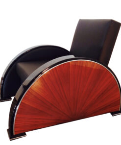black, red, high-gloss, armchair, art deco, great foot, living room, lacquer, luxury, veneer, chrome lines, piano lacquer, rosewood