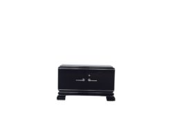 black, high gloss, commode, art deco, great foot, living room, chrome handles, lacquer, luxury, veneer, chrome lines, piano lacquer