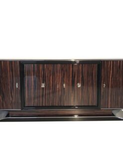 brown, high gloss, sideboard, art deco, great foot, living room, chrome handles, lacquer, luxury, veneer, chrome lines, piano lacquer